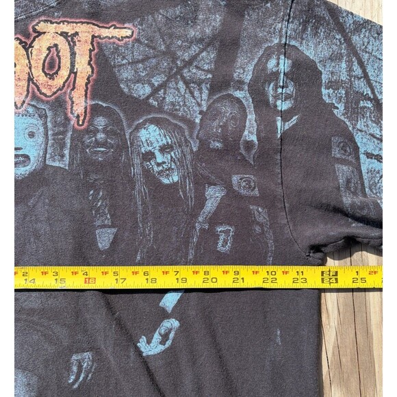 Vintage 00s Slipknot All Over Print Band Music Tour T-Shirt FLAWS - Picture 10 of 16